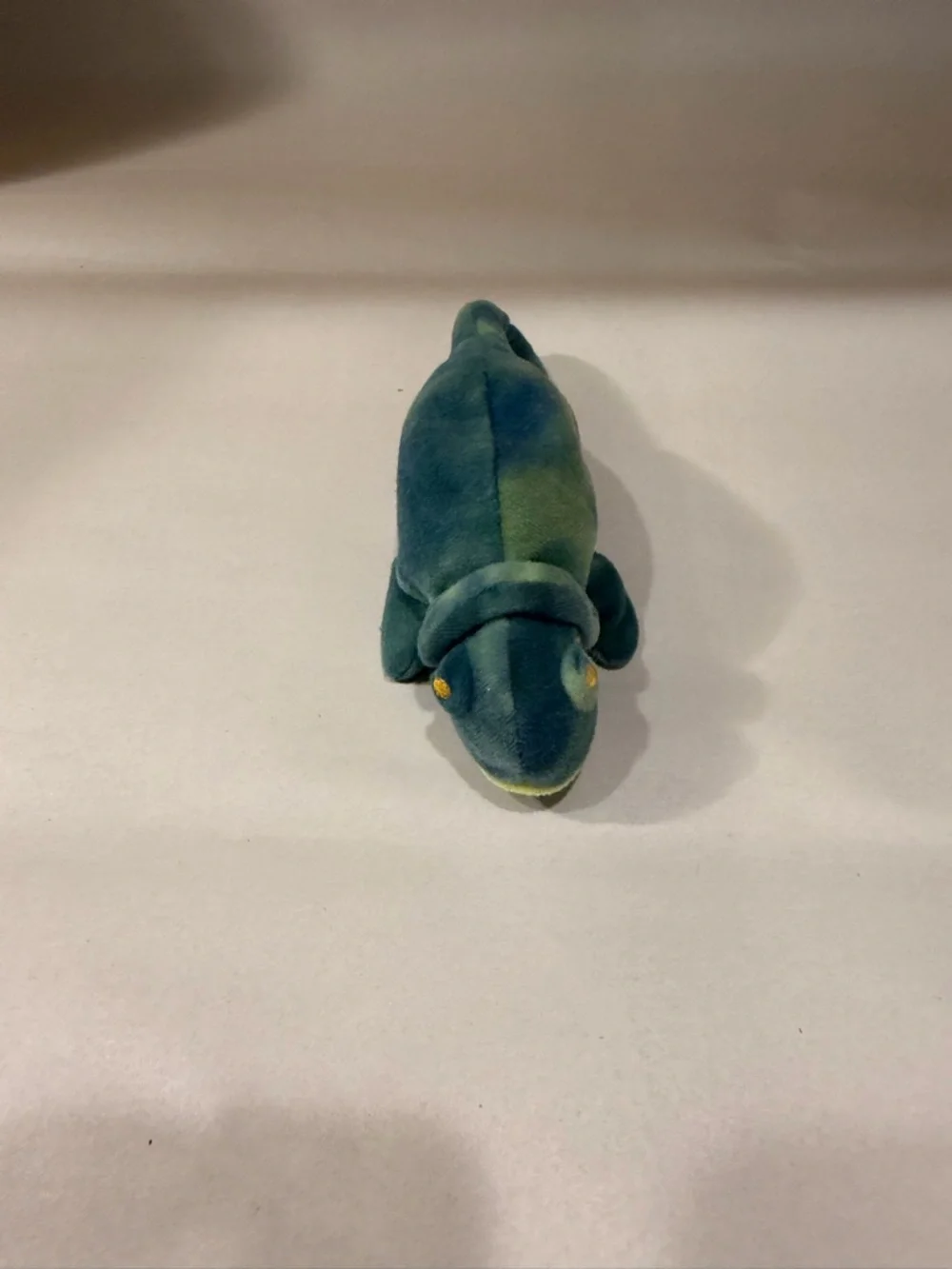 Rare vintage Ty Plush Chameleon Toy - Teal and Green
